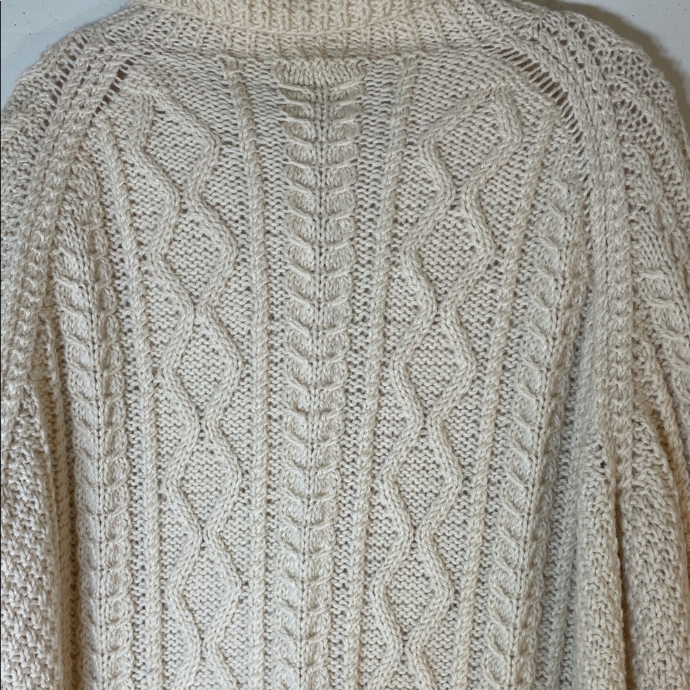 Boho Blarney Wollen Mills Pure Wool Traditional Aran Hand Knit Cardigan. - Picture 12 of 12